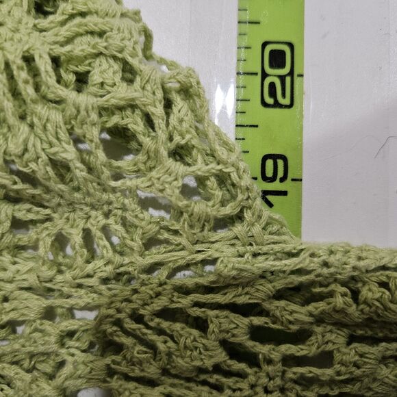 Parisian Signature Linen Blend Sweater Medium Hand Crochet Open Knit Coastal - Picture 8 of 10